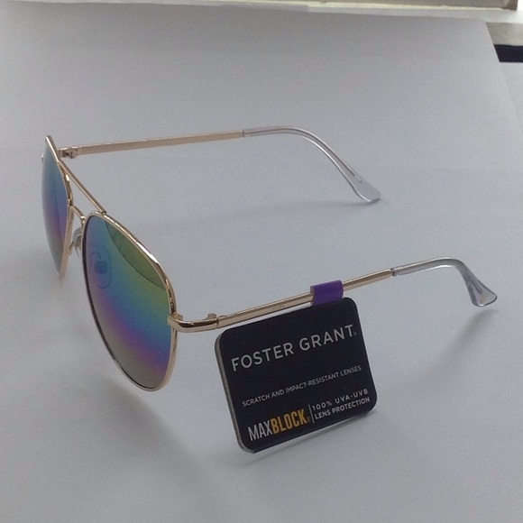 NWT Foster Grant Aviator Mirrored Gold Frame - Picture 3 of 4